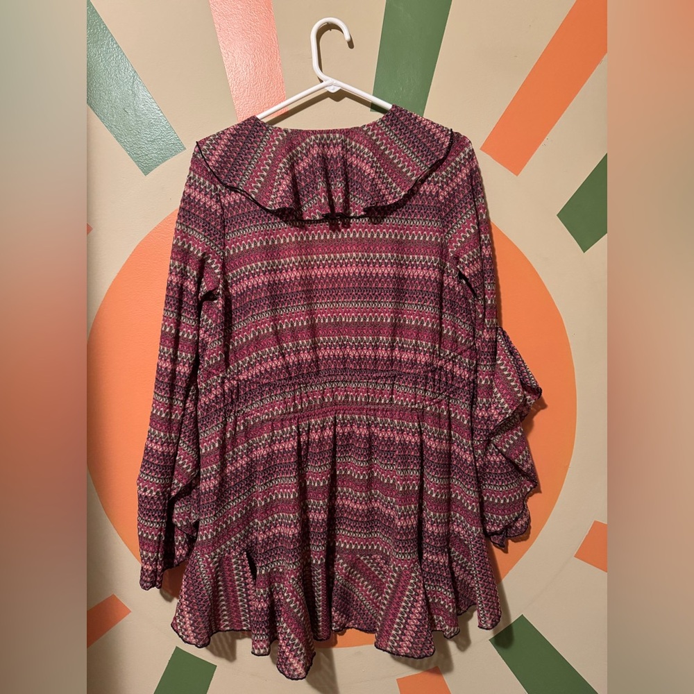 Free People Multicolor Ruffle Top - Picture 3 of 4